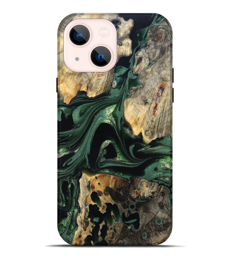 iPhone 14 Plus Wood Live Edge Phone Case - Wendy (Green, 824977)