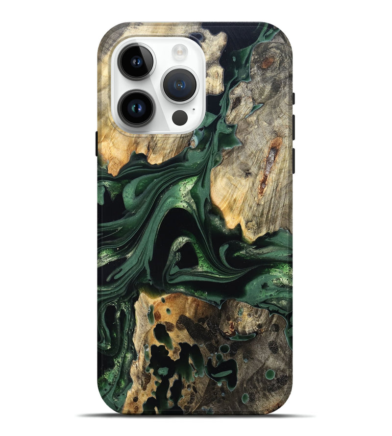 iPhone 15 Pro Max Wood Live Edge Phone Case - Wendy (Green, 824977)