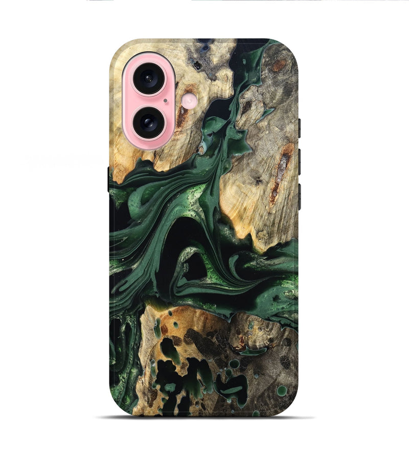 iPhone 16 Wood Live Edge Phone Case - Wendy (Green, 824977)