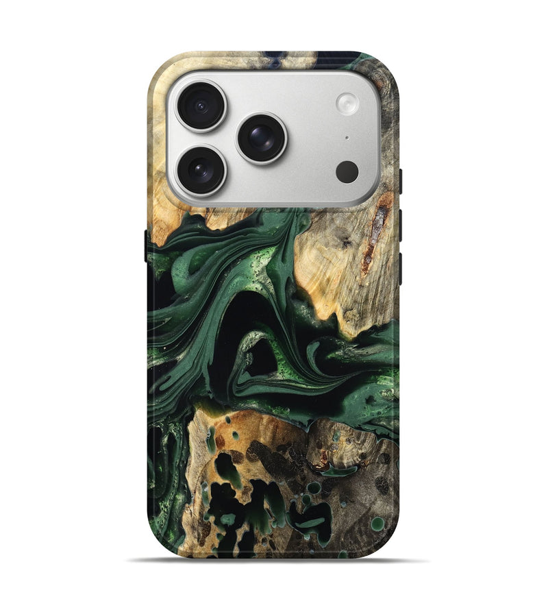 iPhone 17 Pro Wood Live Edge Phone Case - Wendy (Green, 824977)