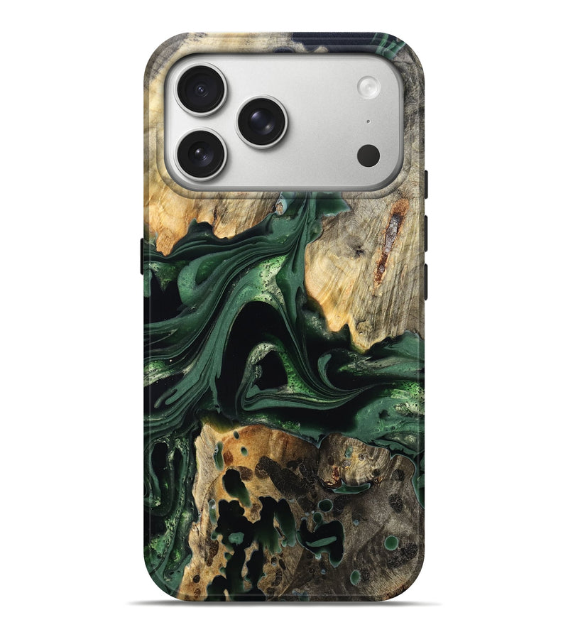 iPhone 17 Pro Max Wood Live Edge Phone Case - Wendy (Green, 824977)