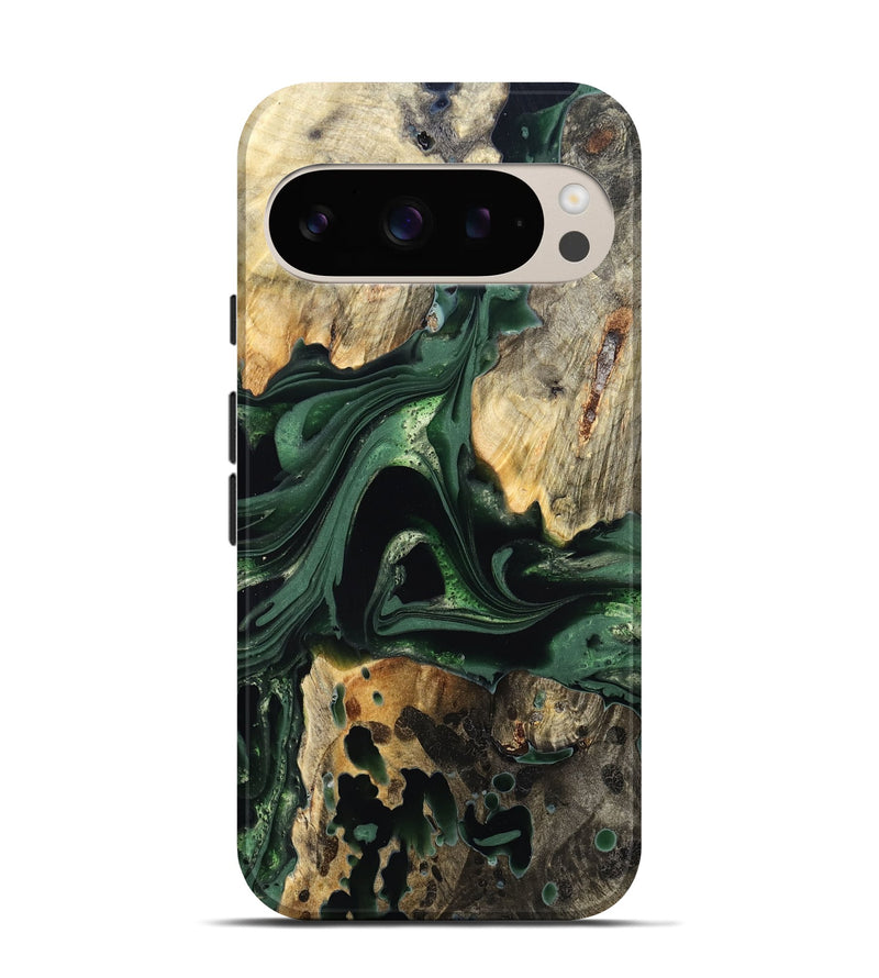 Pixel 9 Pro Wood Live Edge Phone Case - Wendy (Green, 824977)