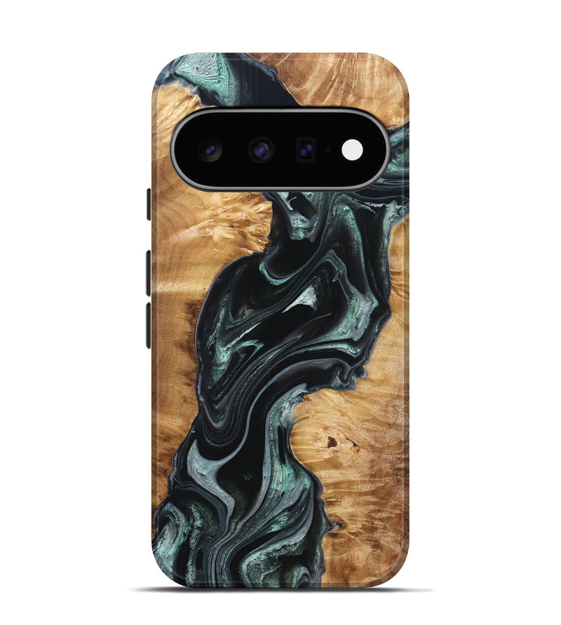 Pixel 11 Wood Live Edge Phone Case - Minerva (Green, 824978)