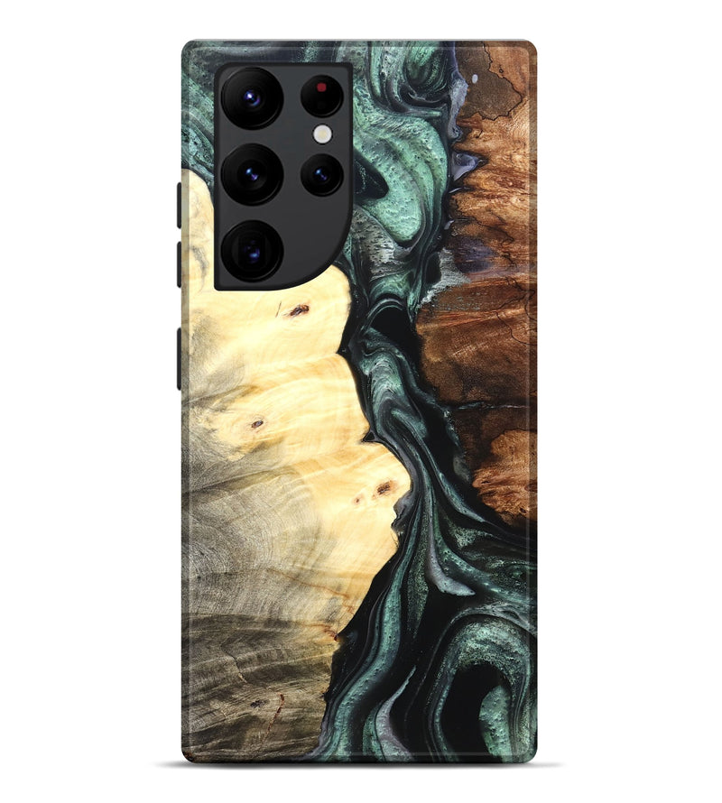 Galaxy S22 Ultra Wood Live Edge Phone Case - Jaylin (Green, 824979)
