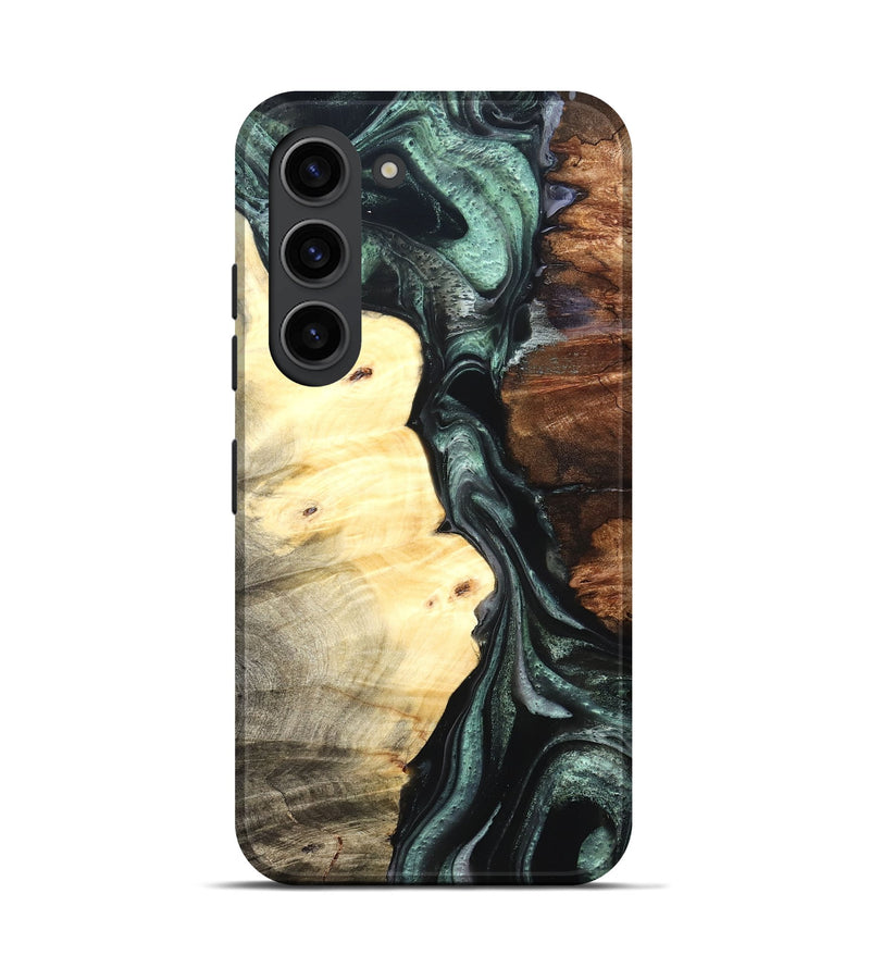 Galaxy S23 Wood Live Edge Phone Case - Jaylin (Green, 824979)
