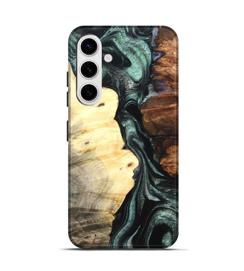 Galaxy S25 Wood Live Edge Phone Case - Jaylin (Green, 824979)