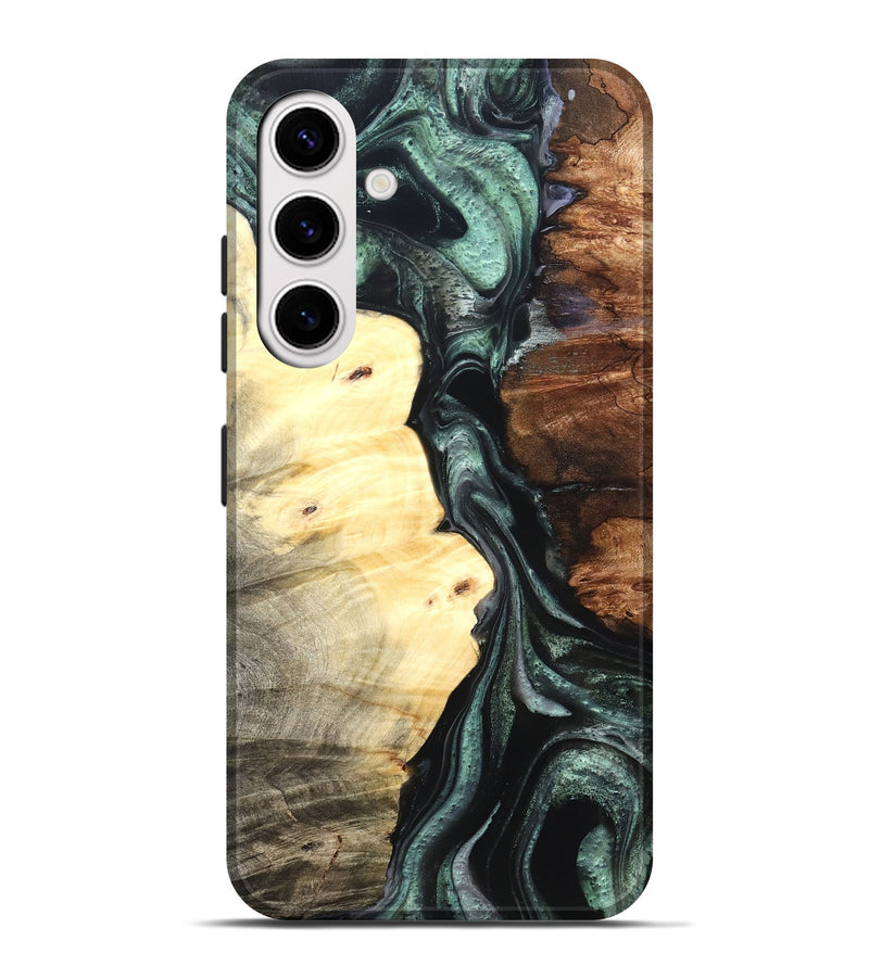 Galaxy S25 Plus Wood Live Edge Phone Case - Jaylin (Green, 824979)