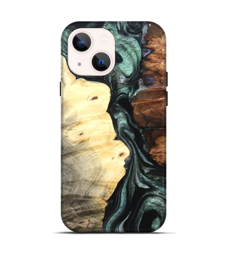 iPhone 13 Wood Live Edge Phone Case - Jaylin (Green, 824979)