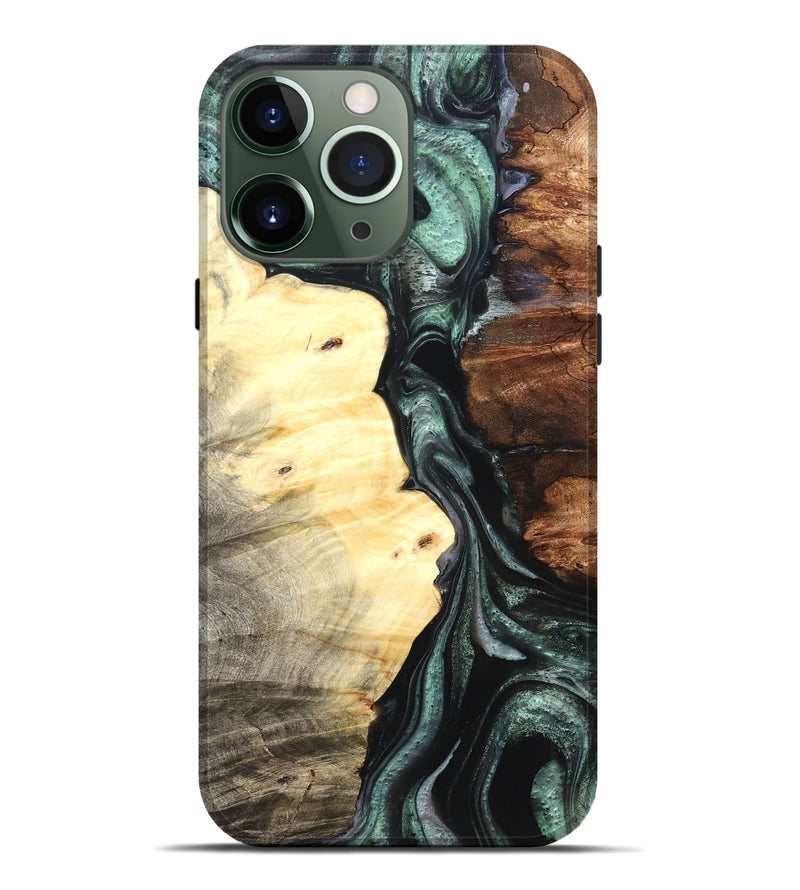 iPhone 13 Pro Max Wood Live Edge Phone Case - Jaylin (Green, 824979)