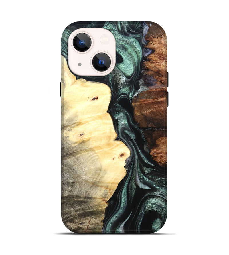 iPhone 14 Wood Live Edge Phone Case - Jaylin (Green, 824979)