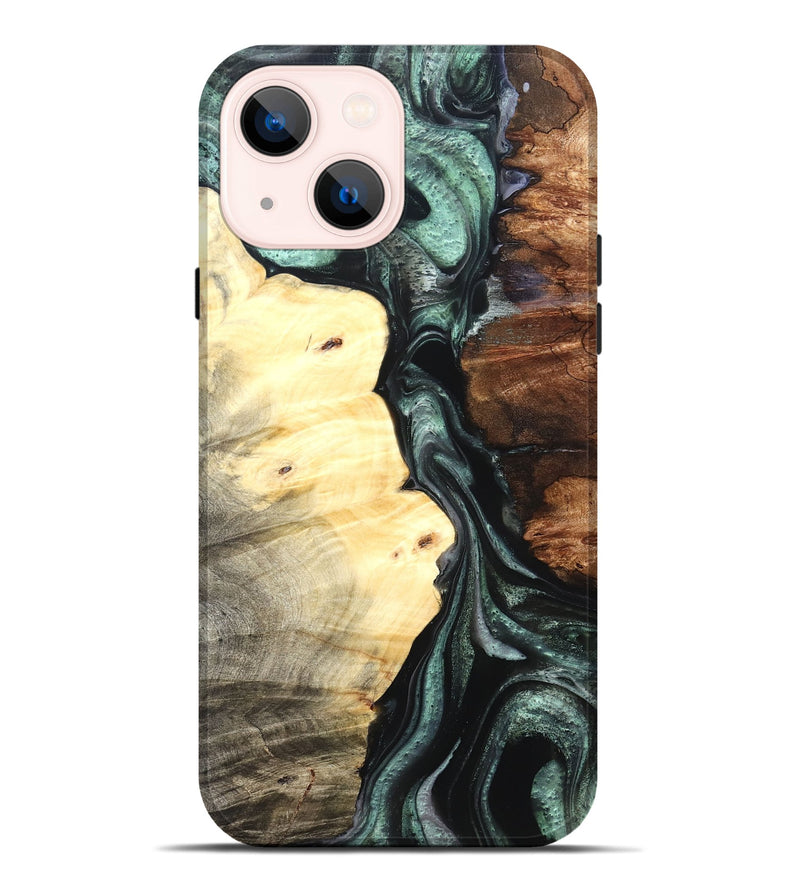 iPhone 14 Plus Wood Live Edge Phone Case - Jaylin (Green, 824979)