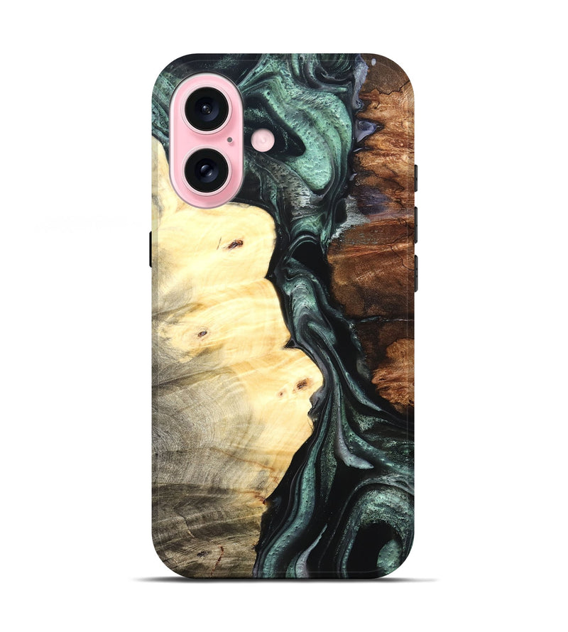 iPhone 17 Wood Live Edge Phone Case - Jaylin (Green, 824979)