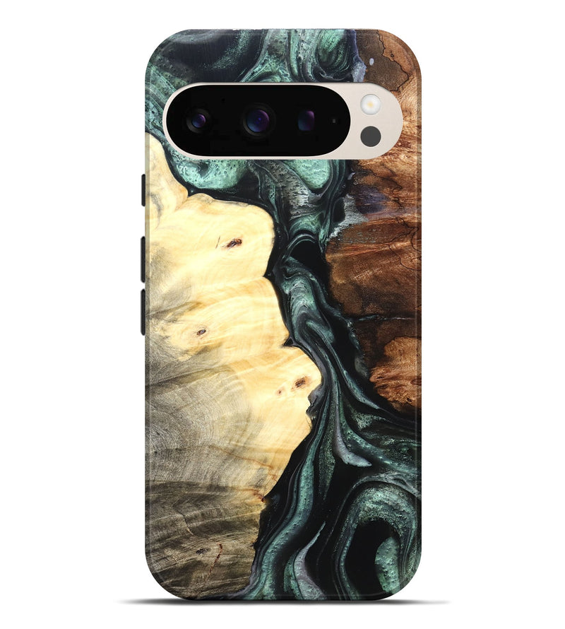 Pixel 10 Pro XL Wood Live Edge Phone Case - Jaylin (Green, 824979)