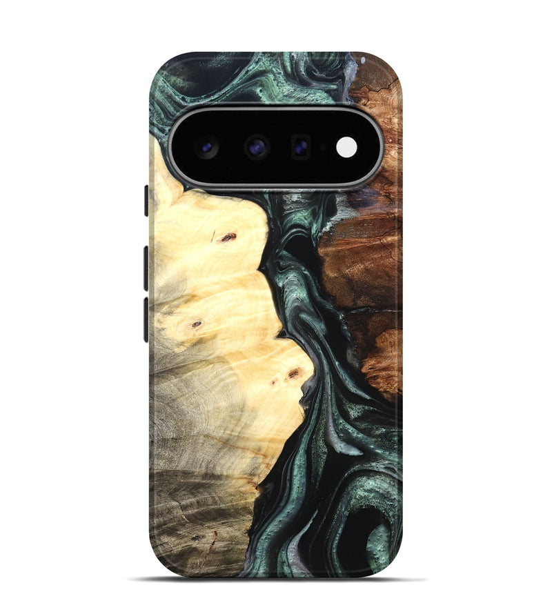 Pixel 11 Pro Wood Live Edge Phone Case - Jaylin (Green, 824979)