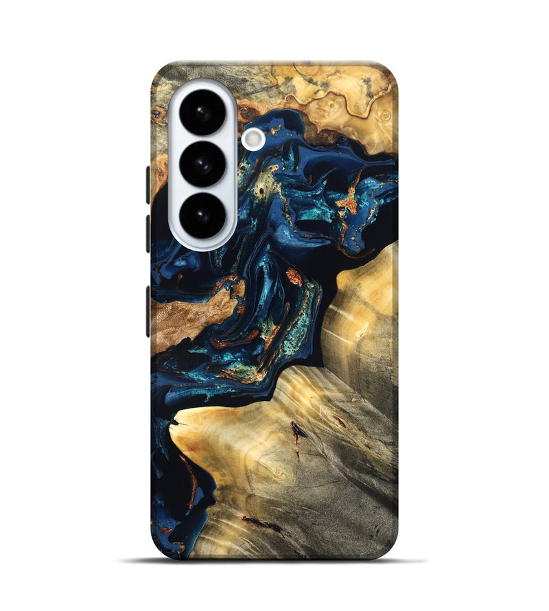 Galaxy S26 Wood Live Edge Phone Case - Manuela (Teal & Gold, 824980)