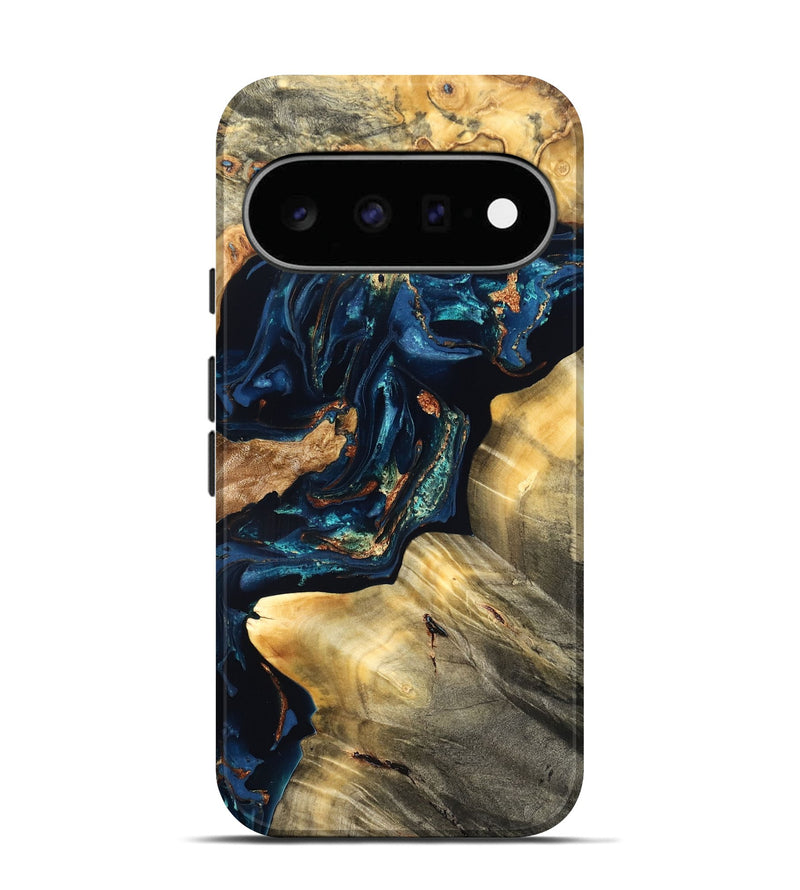 Pixel 11 Wood Live Edge Phone Case - Manuela (Teal & Gold, 824980)
