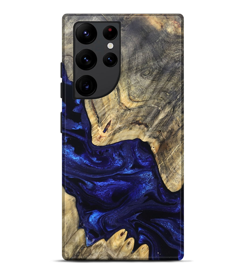 Galaxy S22 Ultra Wood Live Edge Phone Case - Simeon (Blue, 824984)