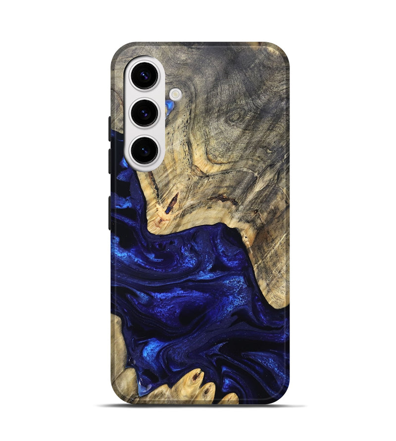 Galaxy S25 Wood Live Edge Phone Case - Simeon (Blue, 824984)
