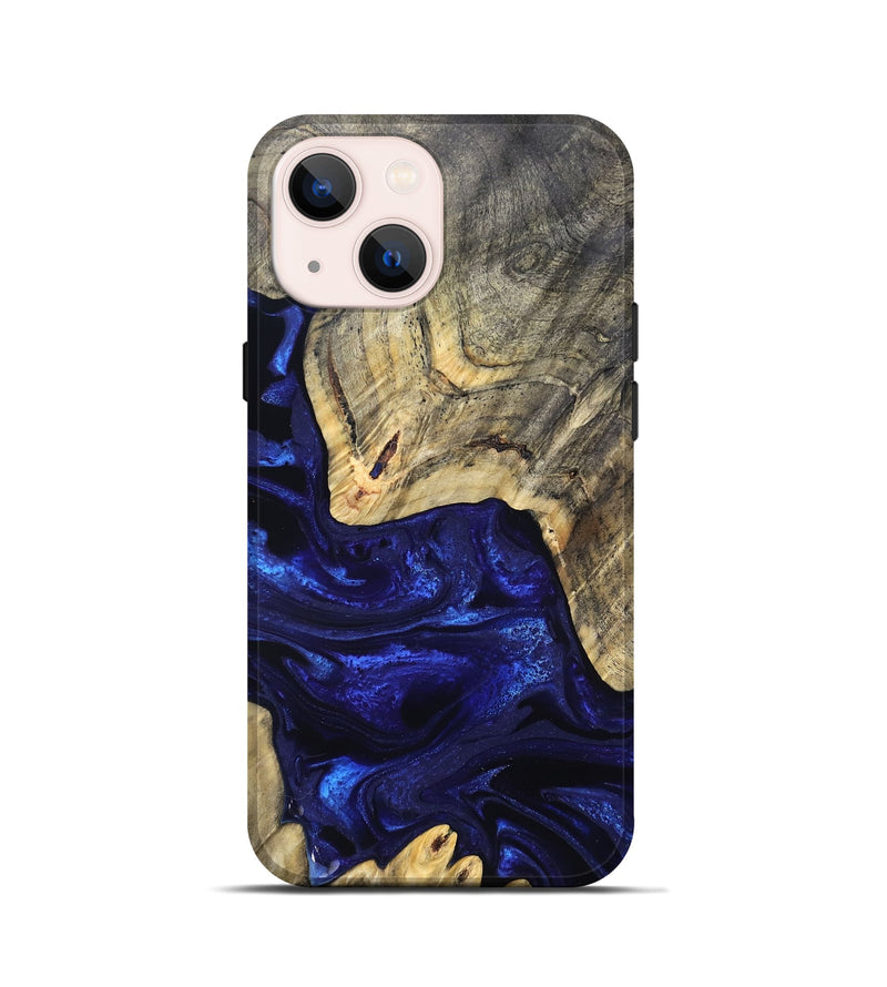 iPhone 13 mini Wood Live Edge Phone Case - Simeon (Blue, 824984)