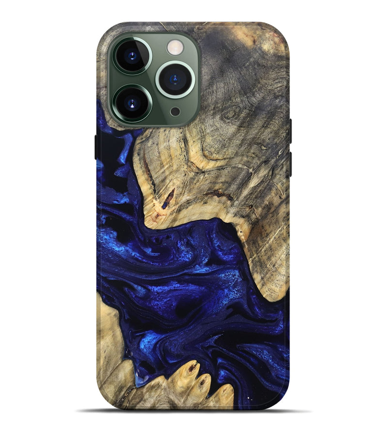 iPhone 13 Pro Max Wood Live Edge Phone Case - Simeon (Blue, 824984)
