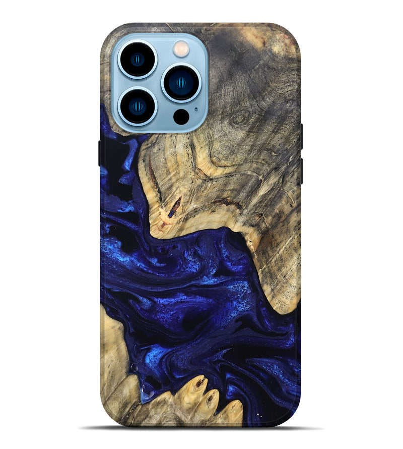 iPhone 14 Pro Max Wood Live Edge Phone Case - Simeon (Blue, 824984)