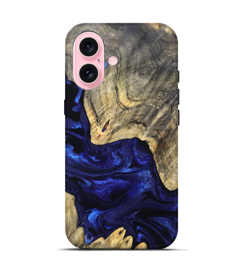 iPhone 17 Wood Live Edge Phone Case - Simeon (Blue, 824984)