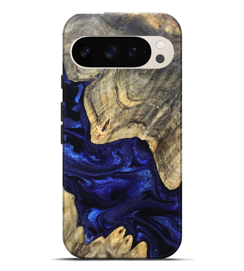 Pixel 10 Pro XL Wood Live Edge Phone Case - Simeon (Blue, 824984)