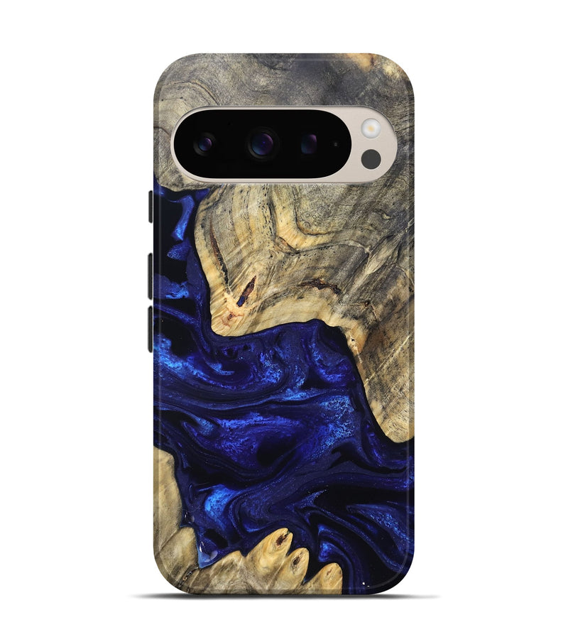 Pixel 9 Pro Wood Live Edge Phone Case - Simeon (Blue, 824984)