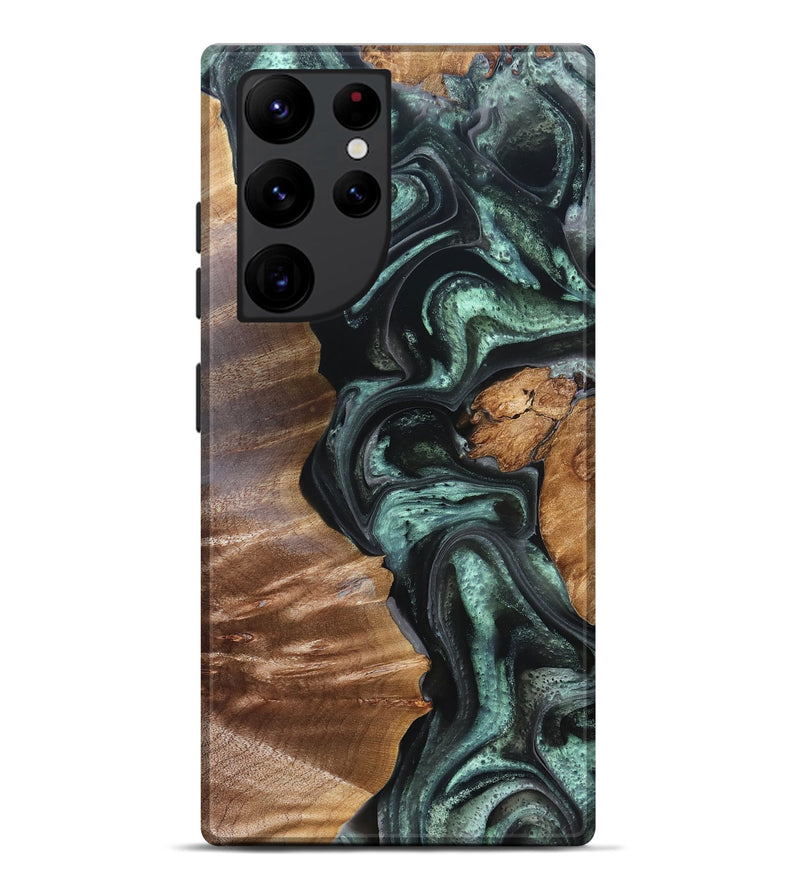 Galaxy S22 Ultra Wood Live Edge Phone Case - Flor (Green, 824985)