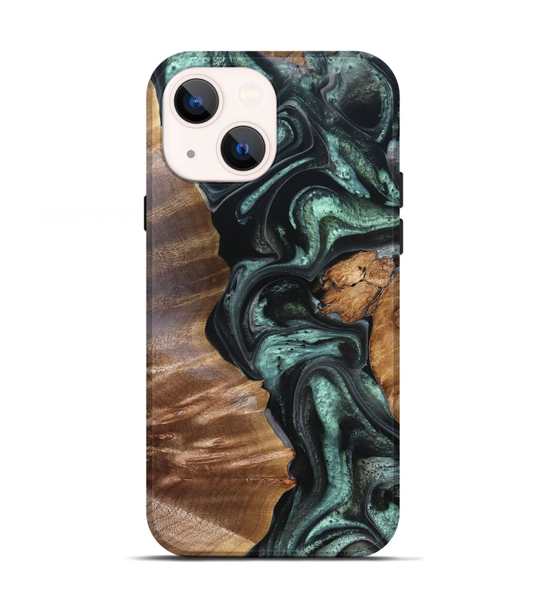 iPhone 13 Wood Live Edge Phone Case - Flor (Green, 824985)