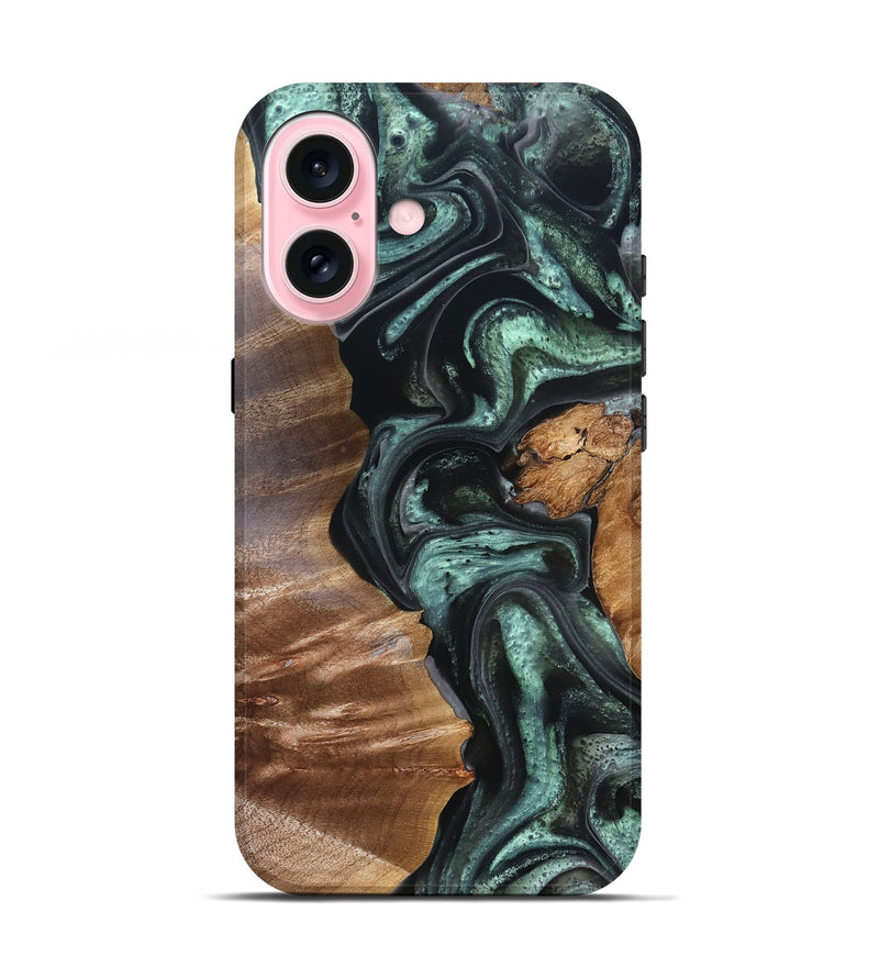 iPhone 17 Wood Live Edge Phone Case - Flor (Green, 824985)
