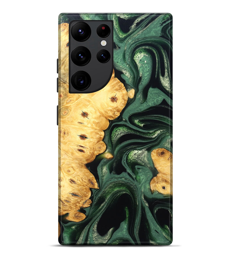 Galaxy S22 Ultra Wood Live Edge Phone Case - Sid (Green, 824986)