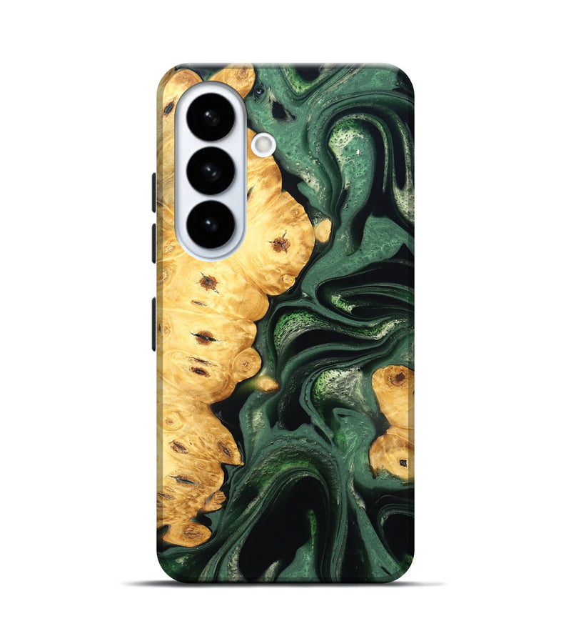 Galaxy S26 Wood Live Edge Phone Case - Sid (Green, 824986)