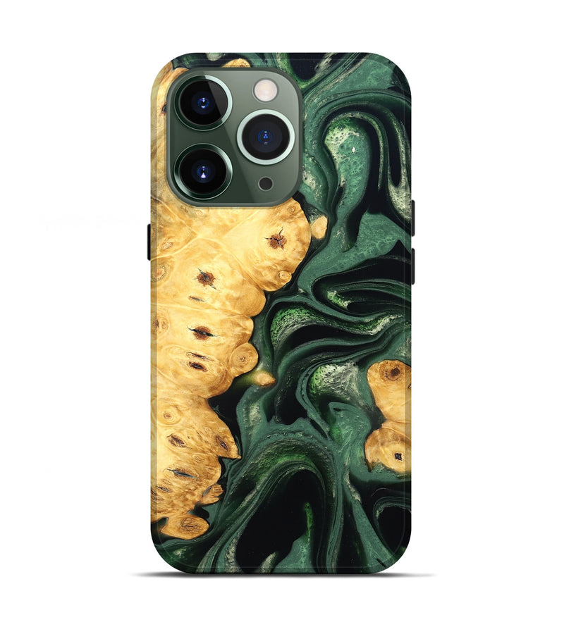 iPhone 13 Pro Wood Live Edge Phone Case - Sid (Green, 824986)