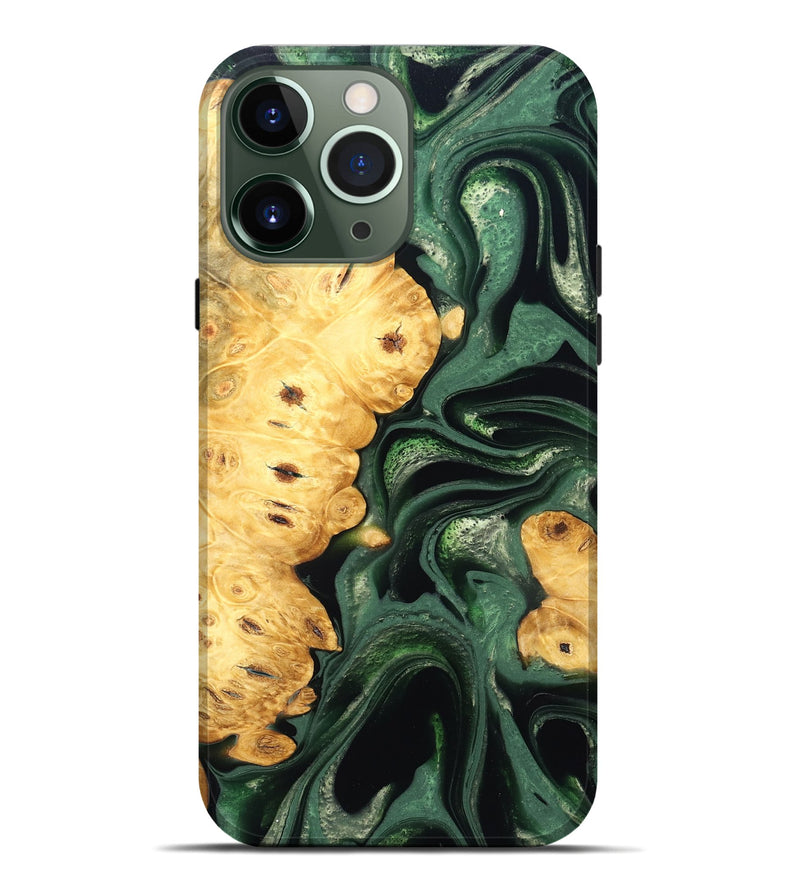 iPhone 13 Pro Max Wood Live Edge Phone Case - Sid (Green, 824986)