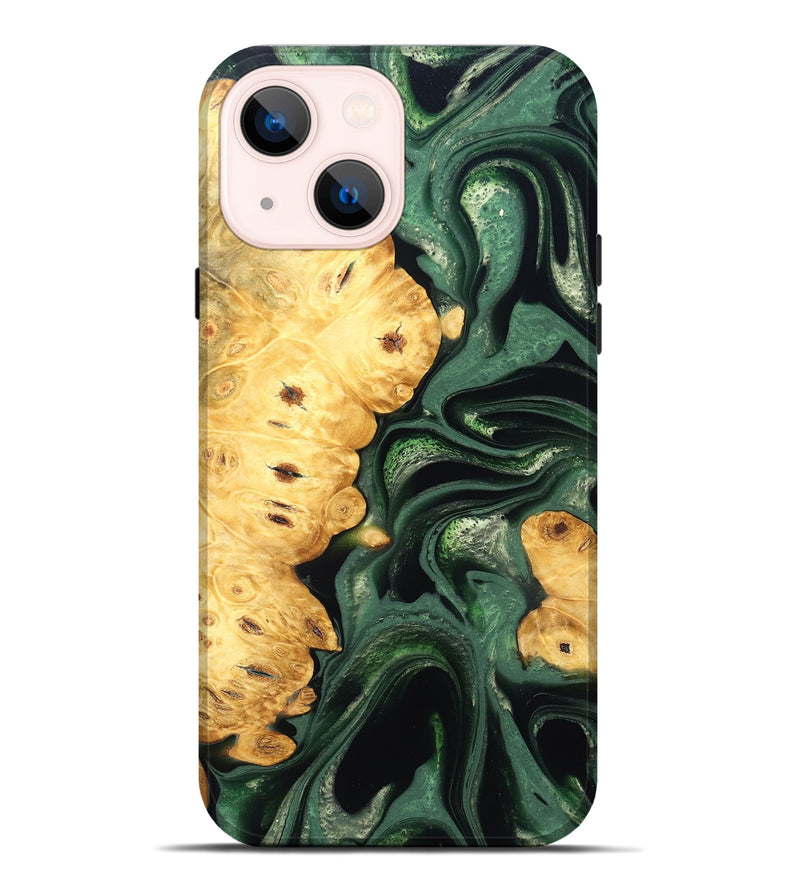 iPhone 14 Plus Wood Live Edge Phone Case - Sid (Green, 824986)