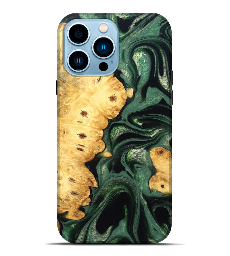 iPhone 14 Pro Max Wood Live Edge Phone Case - Sid (Green, 824986)