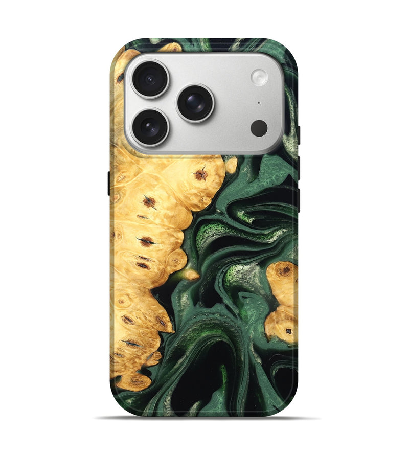 iPhone 17 Pro Wood Live Edge Phone Case - Sid (Green, 824986)