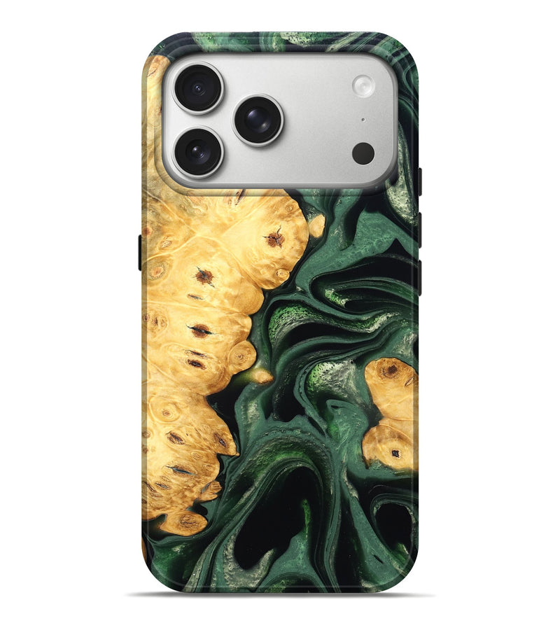 iPhone 17 Pro Max Wood Live Edge Phone Case - Sid (Green, 824986)