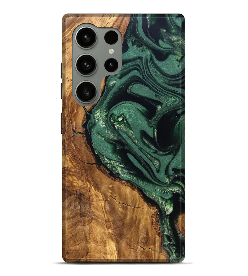Galaxy S24 Ultra Wood Live Edge Phone Case - Avis (Ancient Olive, 824990)