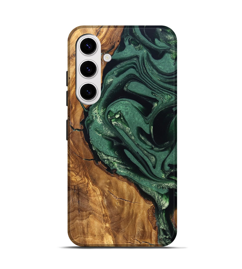 Galaxy S25 Wood Live Edge Phone Case - Avis (Ancient Olive, 824990)