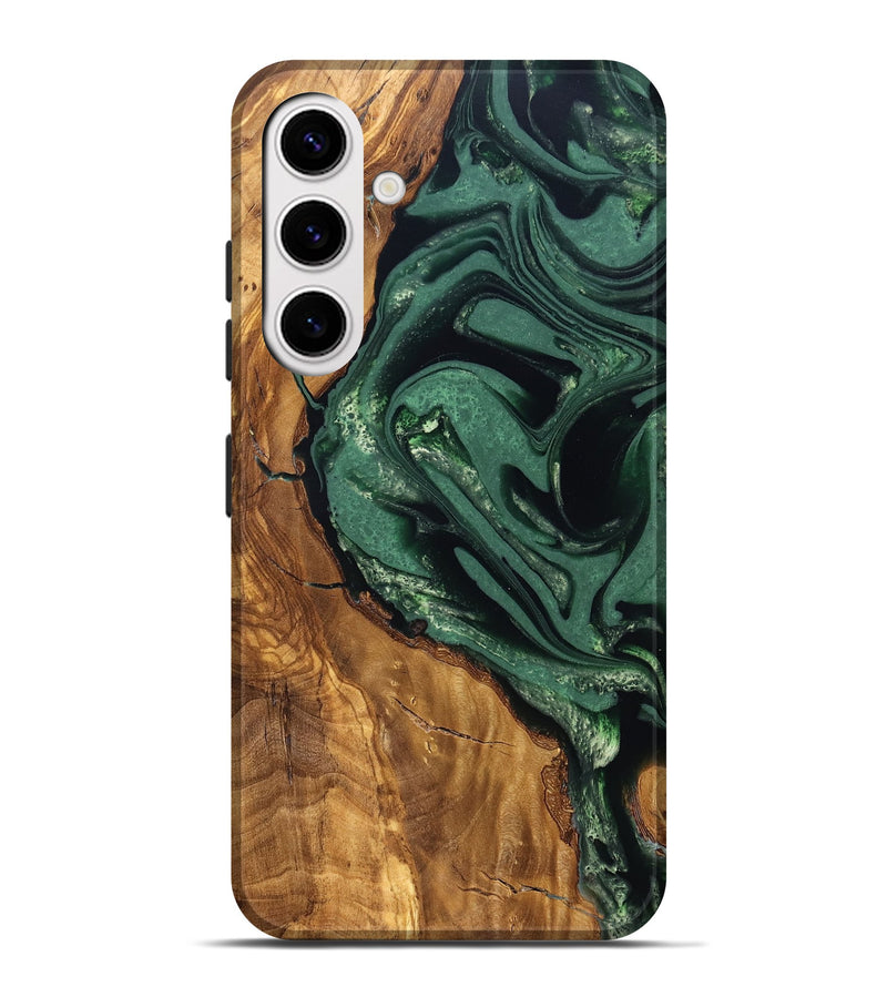 Galaxy S25 Plus Wood Live Edge Phone Case - Avis (Ancient Olive, 824990)