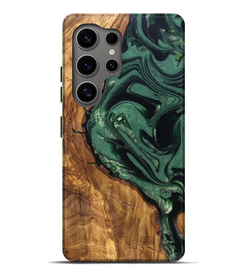 Galaxy S25 Ultra Wood Live Edge Phone Case - Avis (Ancient Olive, 824990)
