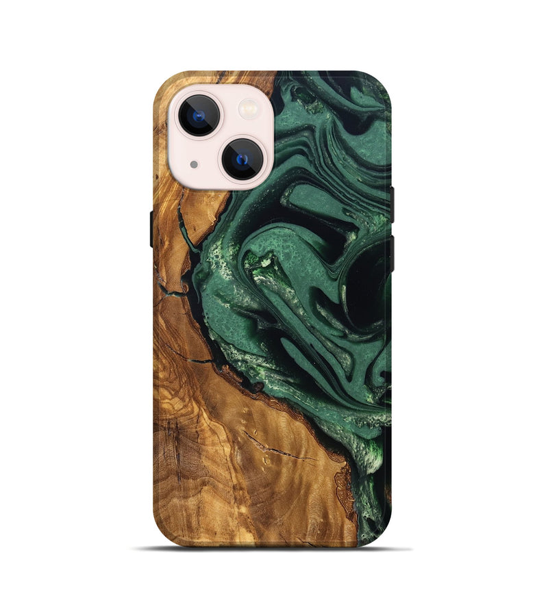 iPhone 13 mini Wood Live Edge Phone Case - Avis (Ancient Olive, 824990)