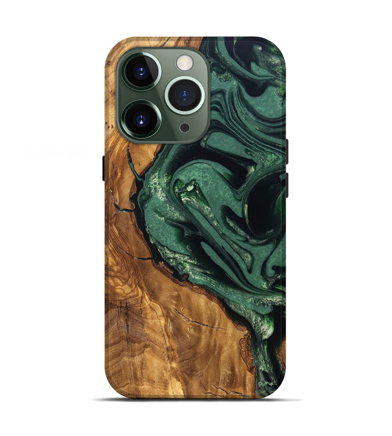 iPhone 13 Pro Wood Live Edge Phone Case - Avis (Ancient Olive, 824990)