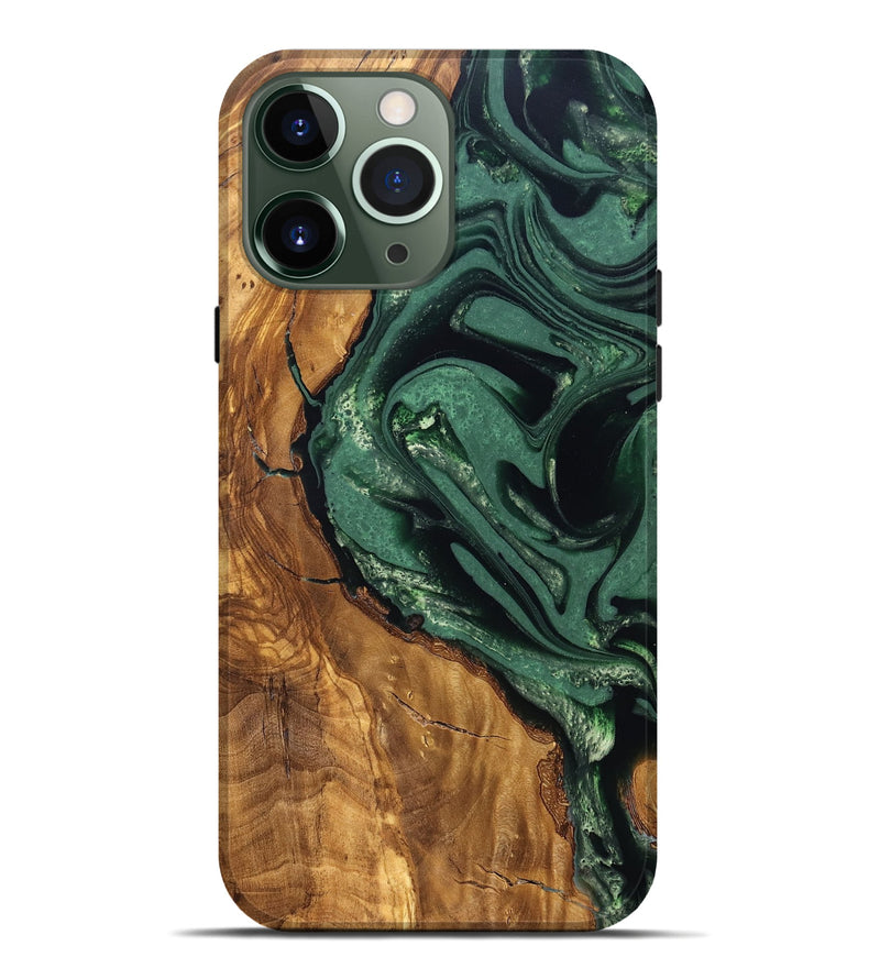 iPhone 13 Pro Max Wood Live Edge Phone Case - Avis (Ancient Olive, 824990)