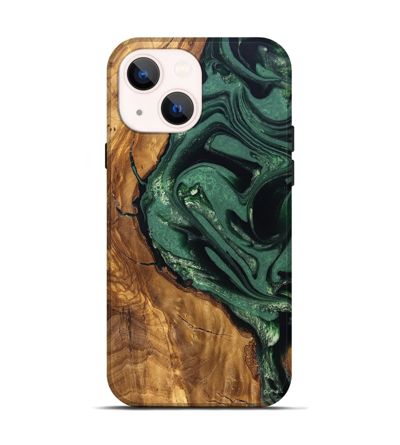 iPhone 14 Wood Live Edge Phone Case - Avis (Ancient Olive, 824990)