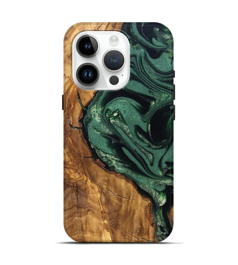 iPhone 15 Pro Wood Live Edge Phone Case - Avis (Ancient Olive, 824990)