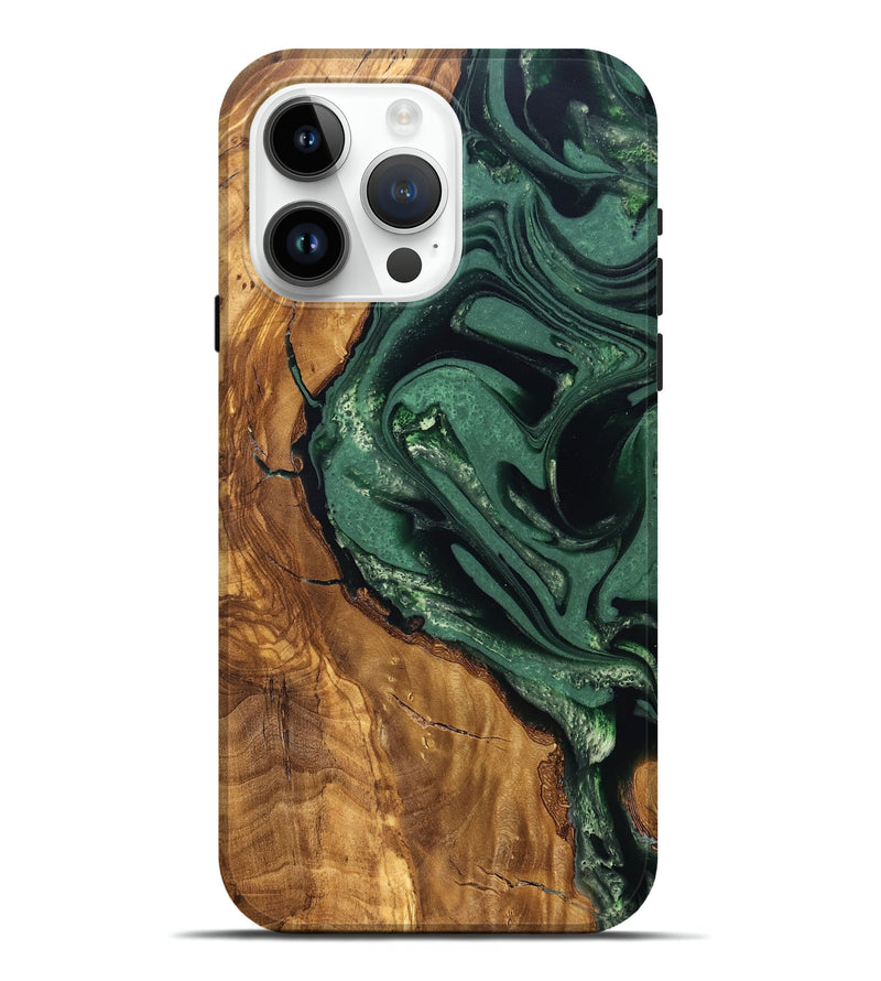 iPhone 15 Pro Max Wood Live Edge Phone Case - Avis (Ancient Olive, 824990)