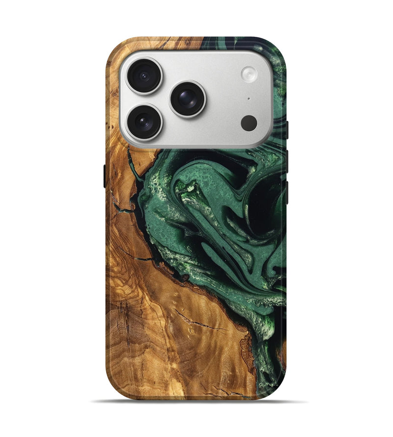 iPhone 17 Pro Wood Live Edge Phone Case - Avis (Ancient Olive, 824990)